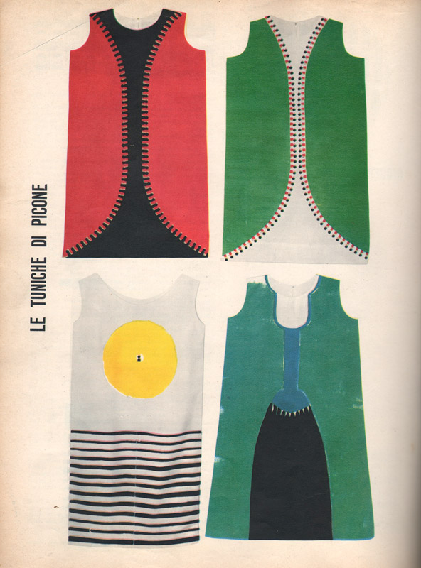 Tunics published on magazines of the time